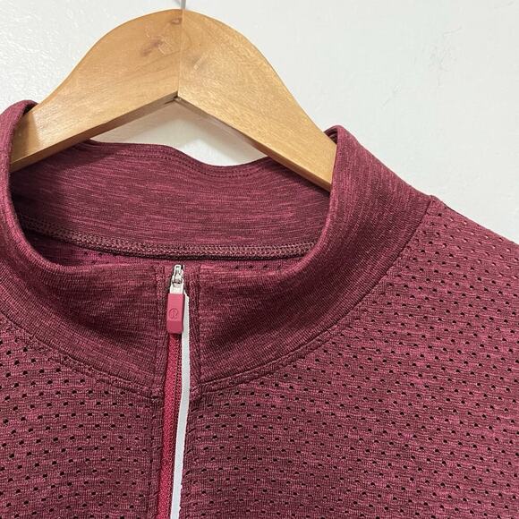Lululemon Mens Metal Vent Tech 1/2 Zip Long Sleeve Top Size XXL Red Athletic Gym - Picture 4 of 6